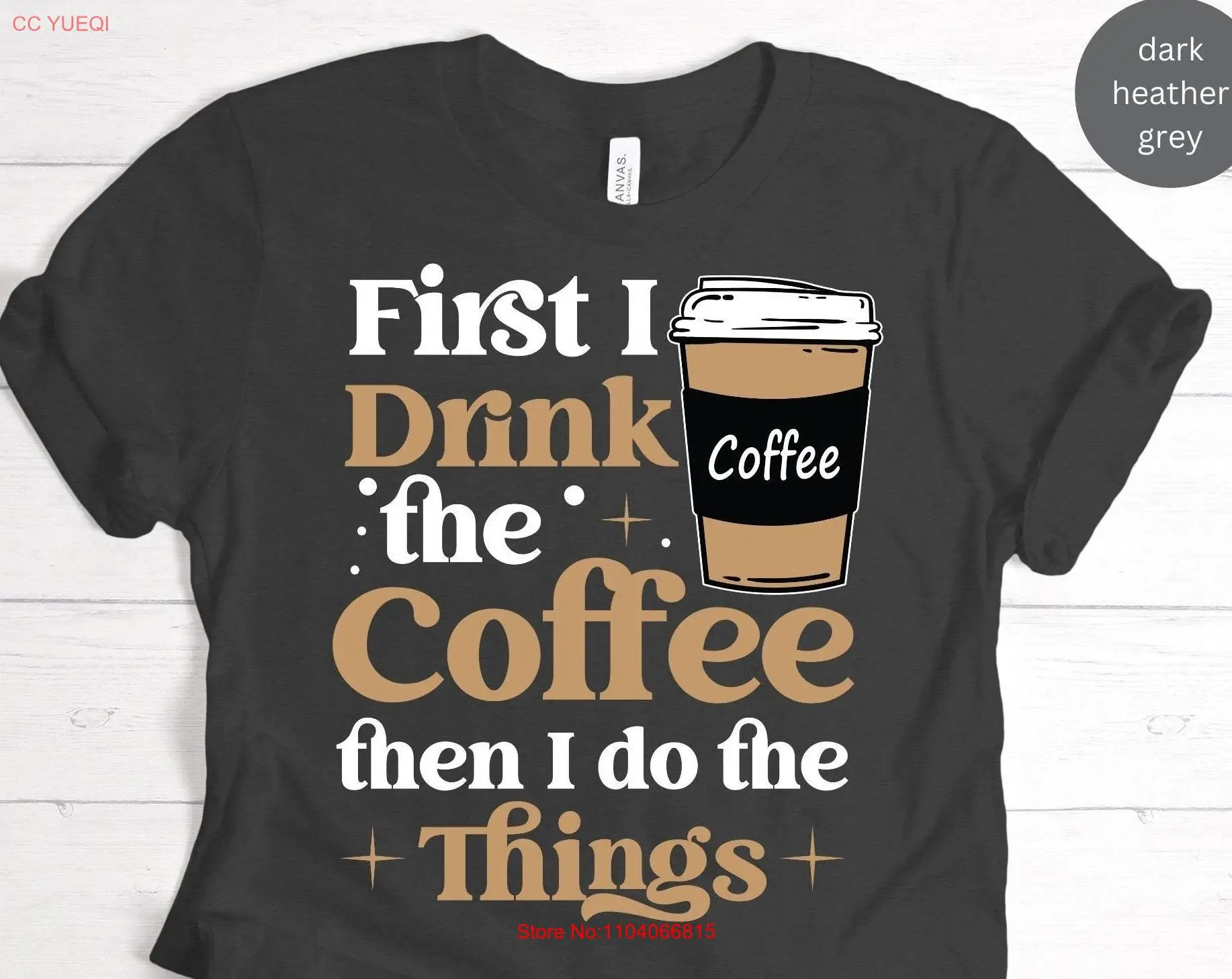 Camiseta para amantes del café, bebida de primera cosa, cafeína, broma Addict, abanico oscuro negro, dulce, mangas largas o cortas