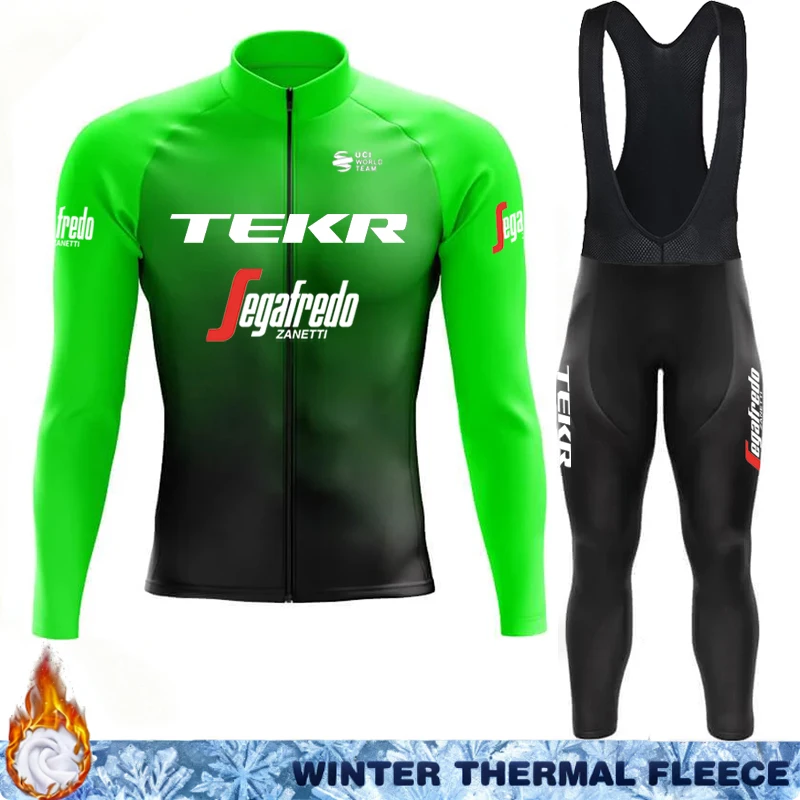 

Men's Cycling Clothing Winter Thermal Fleece Jersey TEKR Bicycle Suit Man Bicycles Clothes Bib Outfit Termal Mens Uniform Road