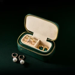 PU Mini Leather Jewelry Box Premium Portable Travel Ring Watch Necklace Storage Box Jewelry Organizer Gifts for Boyfriend