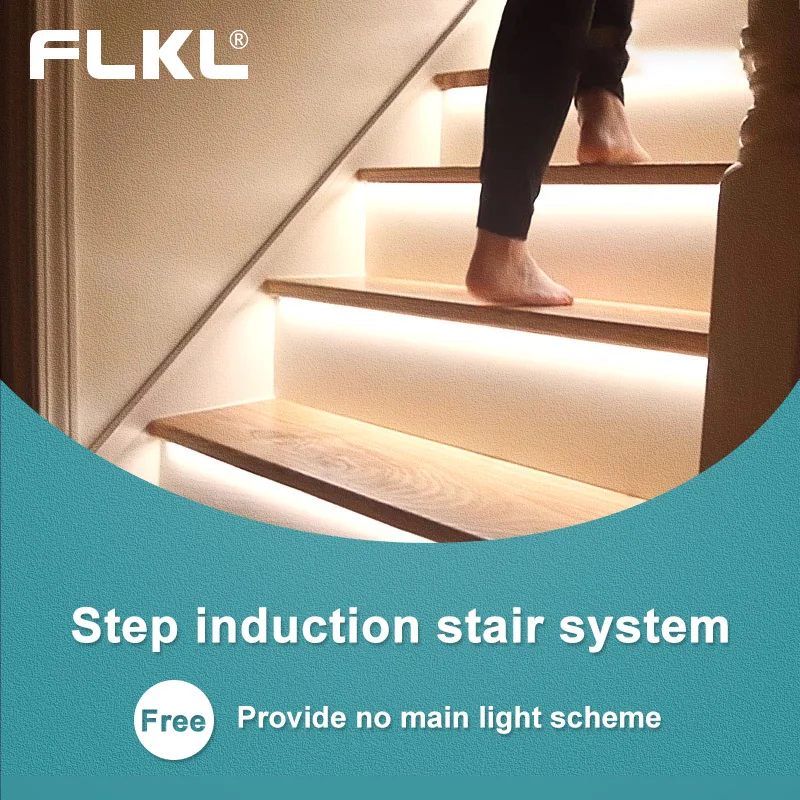 

Stair Sensor Light System Motion Sensor Light Stair Streamline Light Under Cabinet Night Light Addressable LED RGB Strip Lights