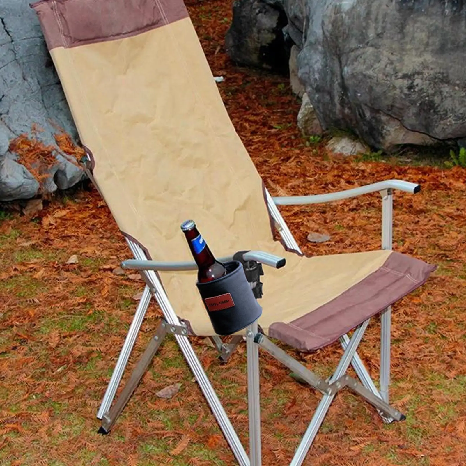 Outdoor Camping Cup Holder Chair Cup Stand Support Fishing Chair Drinks Tray for Beach Fishing Camping Portable Bike Cup Holder