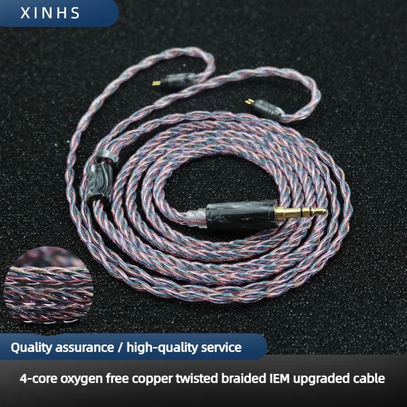 

XINHS 4Core Oxygen Free Copper Color HiFi Headphone Upgrade Cable 0.78mm 2PIN QDC MMCX TFZ kz-QDC Suitable For BL03 KZ EDX