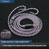 XINHS 4-core 7N silver plated OCC copper silver alloy HiFi headphone upgrade cable 0.78mm MMCX kz QDC suitable for BL03 kz EDX