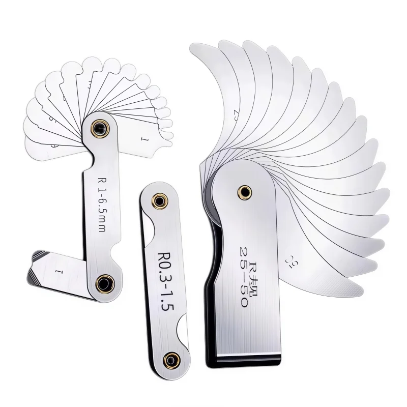 Radius R Gauge Plate Fillet Gauge 15-25 26-80 External Internal Concave Convex Measuring Tool for Precision Measurement