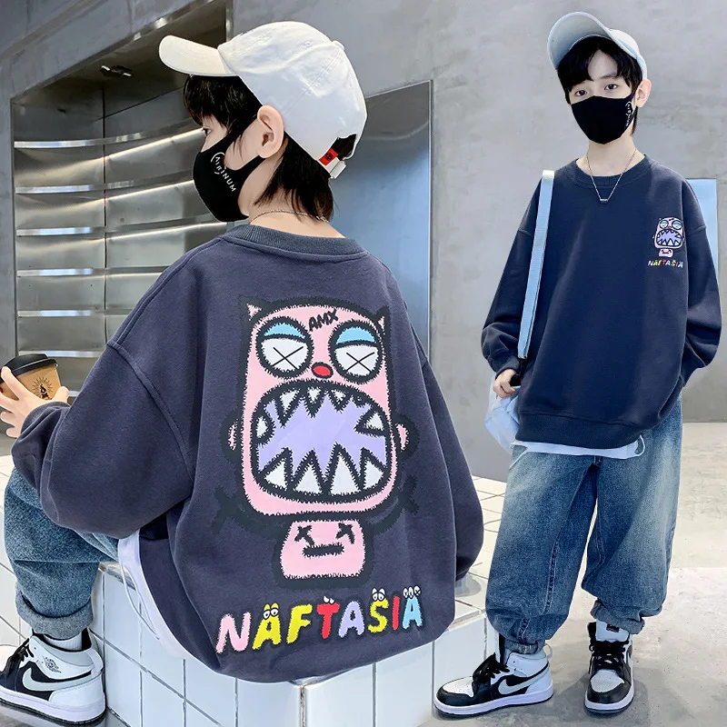 

Boy's Sweatshirt Hoodie Spring Autumn Children Top Long Sleeve 4 5 6 7 8 9 10 11 12 13 14 15 Year Korean Children's Clothing