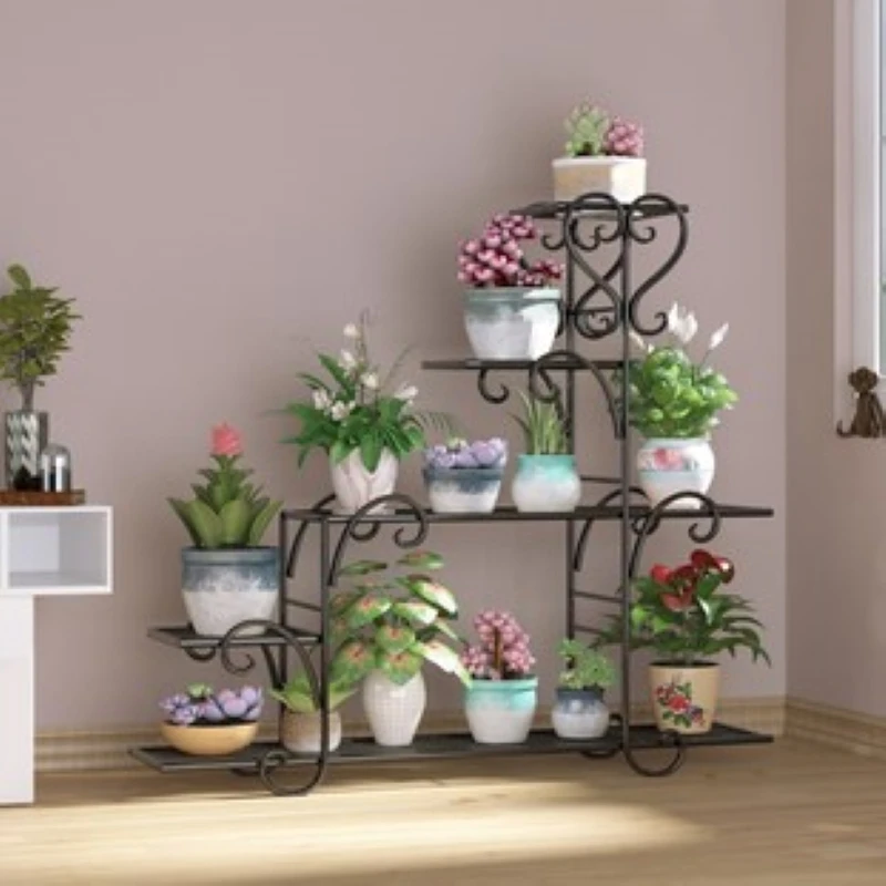 Wrought Iron Flower Stand for Balcony, Hanging Orchid Rack, Floor Type, Simple Flower Pot Stand, Living Room