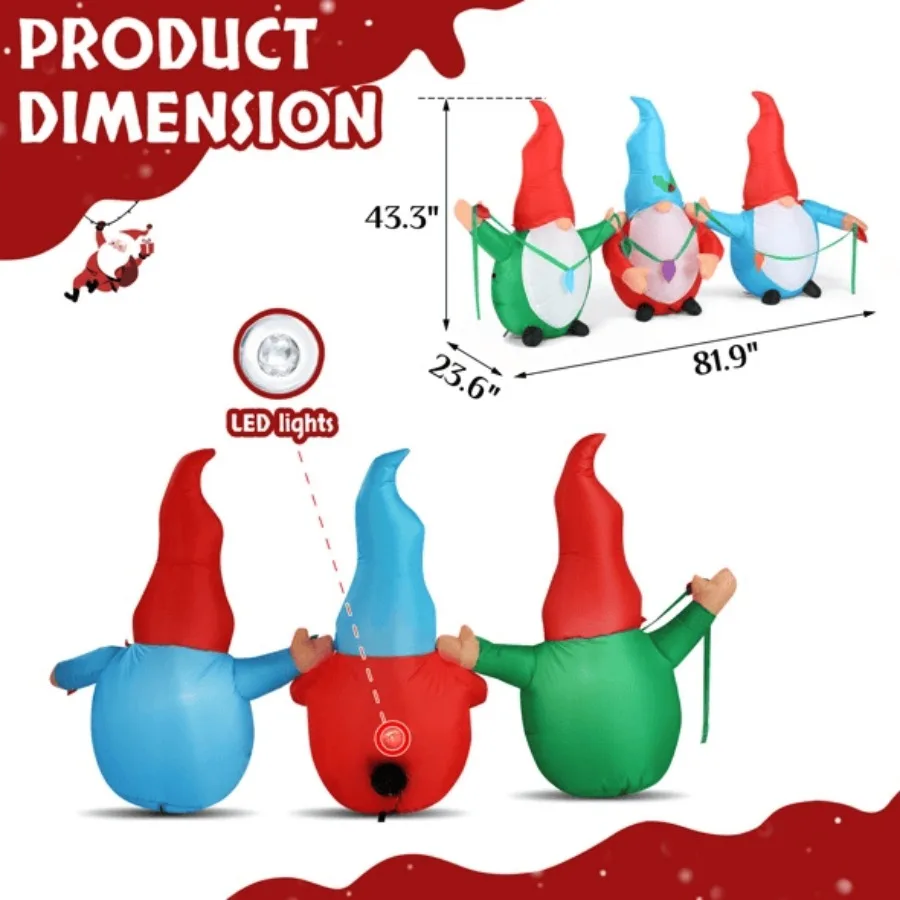 Drasi Tiup Natal Menyala 6,9 Kaki Tiup Lima Bola Natal Drasi Halaman Meledakkan Lucu dengan Lampu LED Bawaan