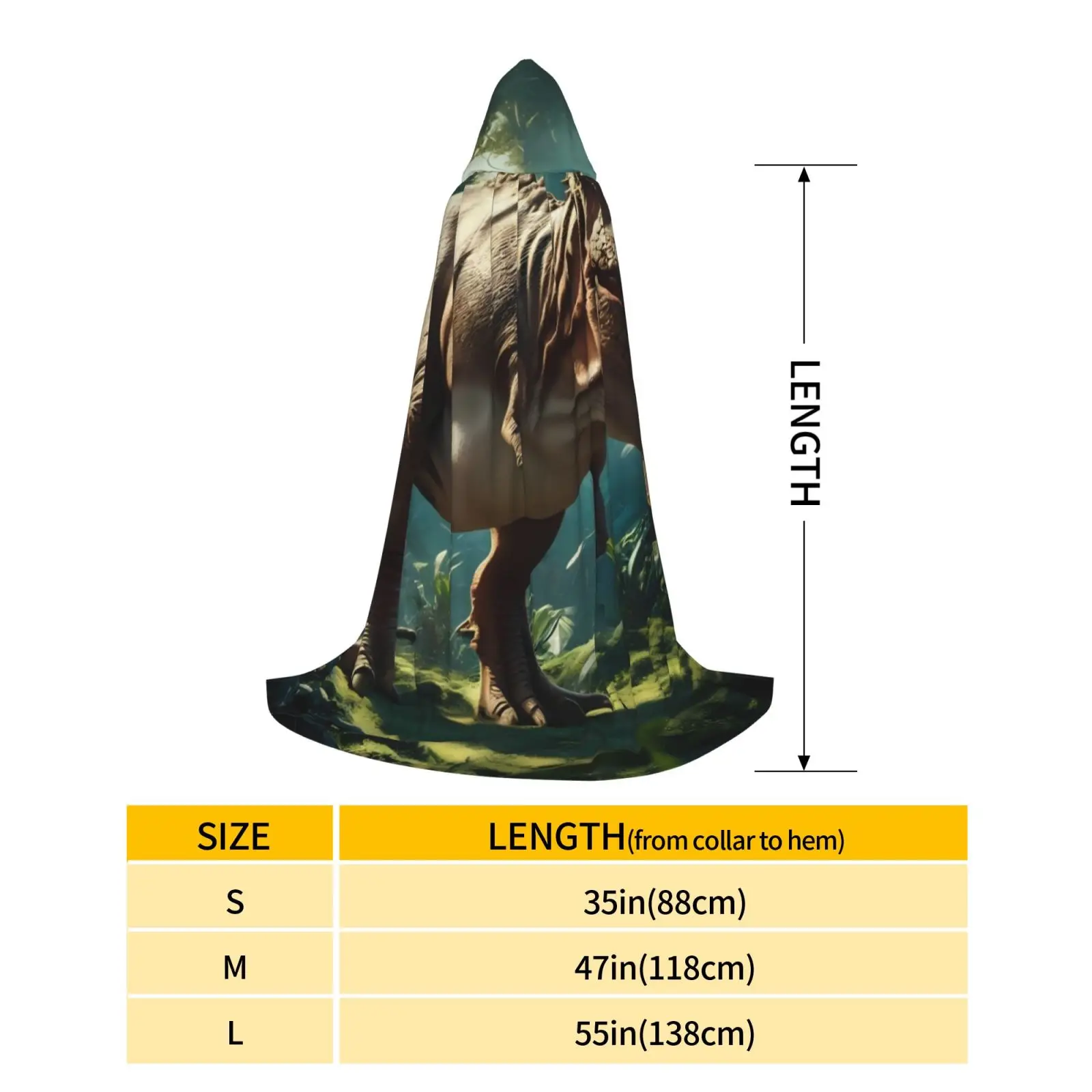 Customization Vsdgher Green Forest Dinosaur Hooded Cloak, Teenagers Halloween Hoodies Robe Cosplay Capes, Halloween Hooded Cape