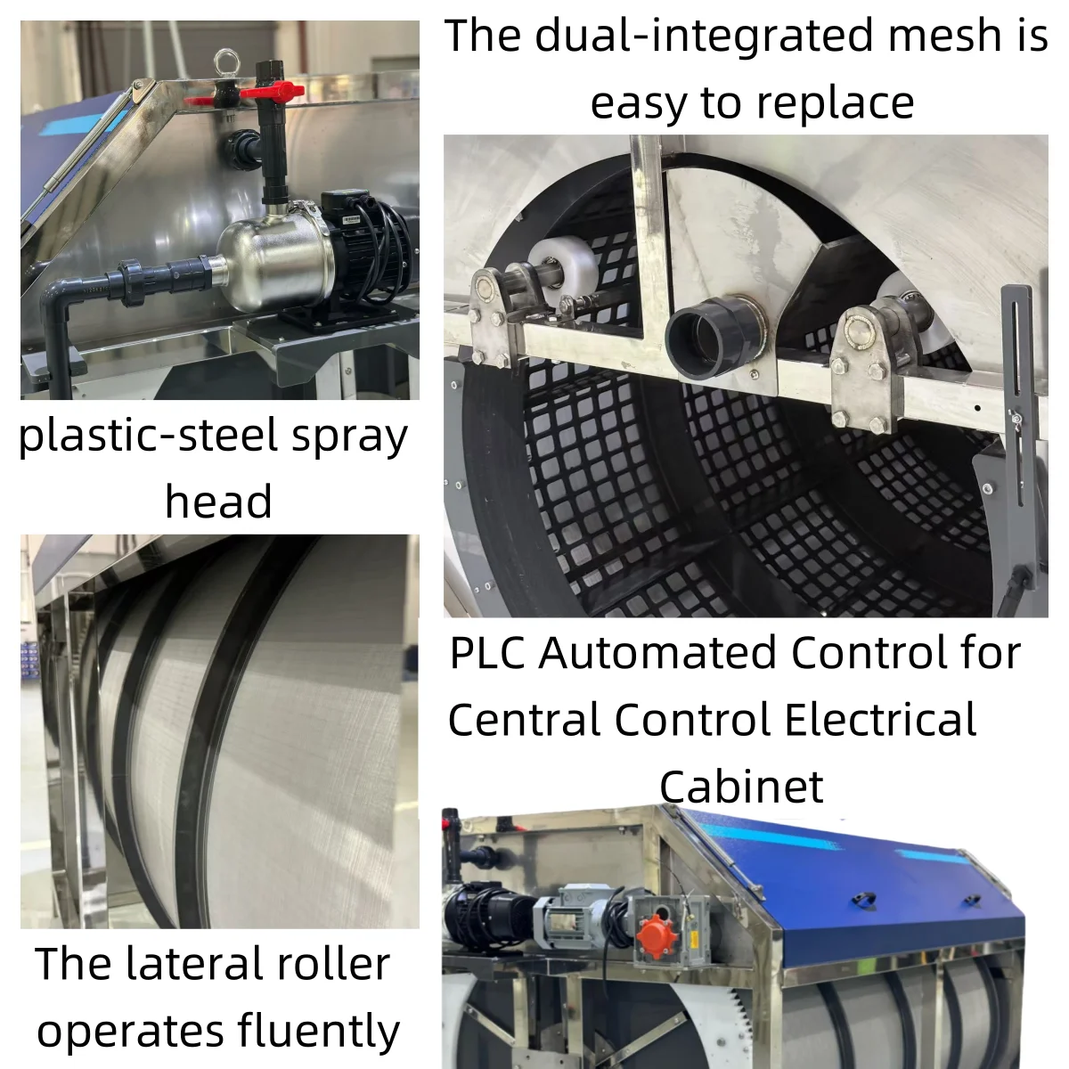 Grote drumfilter Groothandel Intelligentie Vislandbouwapparatuur Terugspoeling Roterende Drun-filter