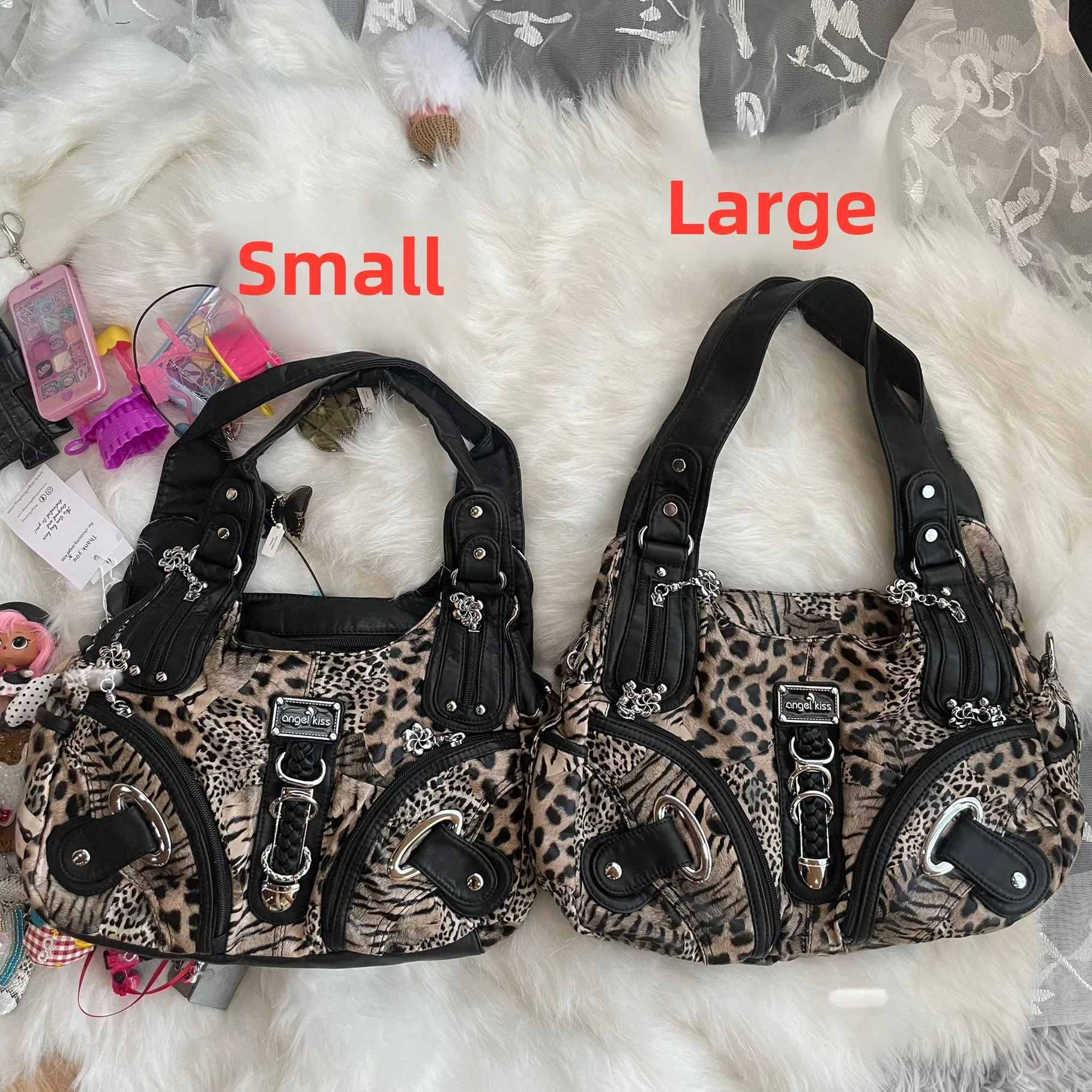 

Millennium ретро винтажная мягкая кожаная большая сумка подмышки Capaci футболка кривый ангел поцелуй маленький размер Y2K диагональная сумка через плечо