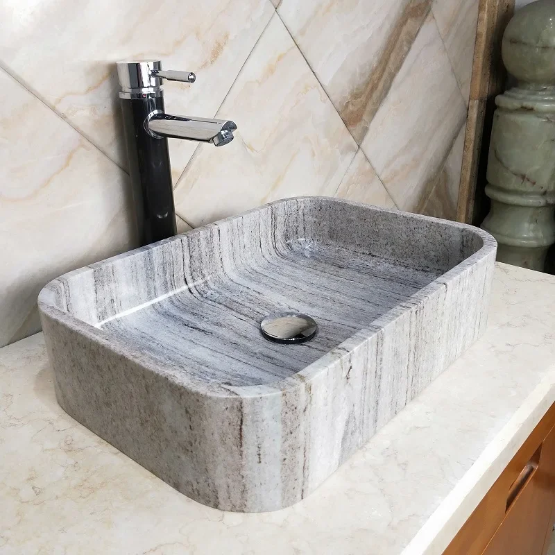 Crystal wood grain chess basin, wash basin, bathroom creativity, art basin