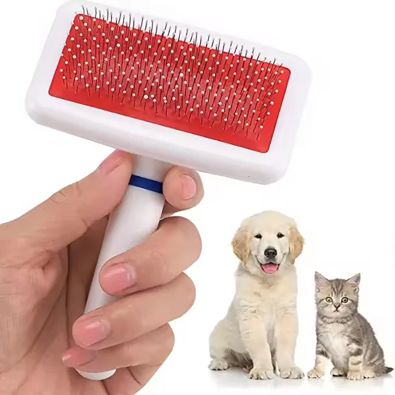 Tip Needle Comb Pet Slicker Grooming Brush Efficient Floating Hair Remover Detangling Massage Tool For Cats Dogs Pets