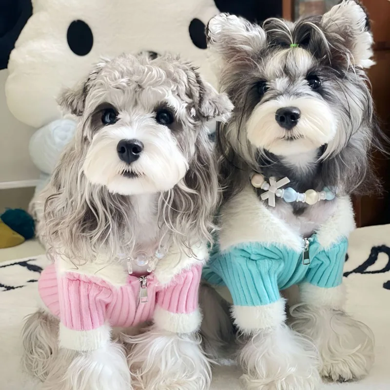 Fashion Pet Warm Sweater Dog Lady Style Sweater Cardigan Coat Knits Clothes For Small Medium Dog Schnauzer Yorkie Sweater XS-2XL