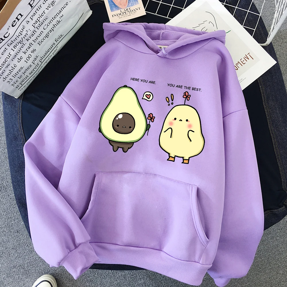 

Friengs Avocado Winter Women Long Sleeve Hoodie Drawing Sweatshirt Quality student Harajuku Kawaii Clothes Streetwear Hoodies