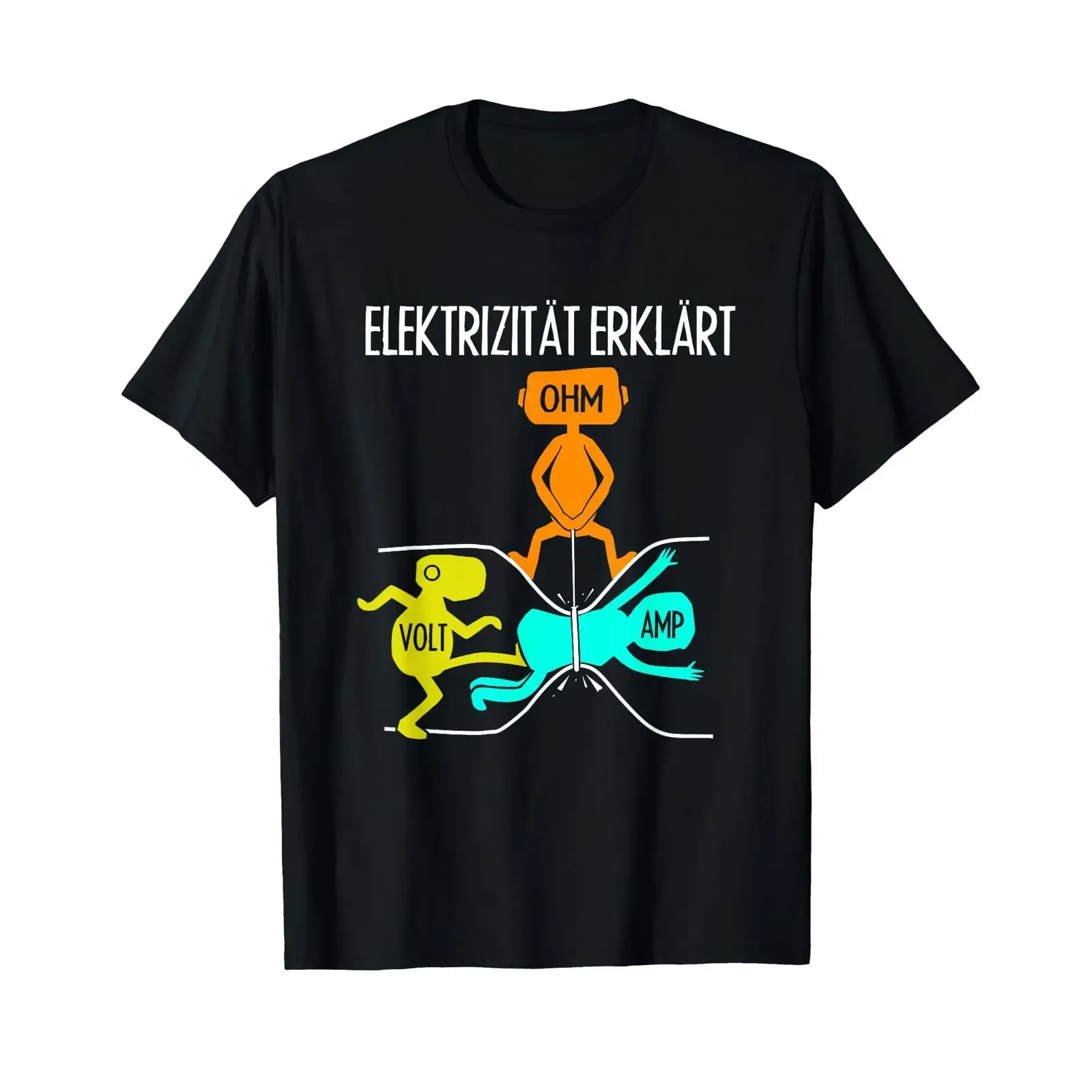 Electricity Explained Ohm Volt Ampere Electrician Half Sleeve T Shirt vintage Washed homme Soft designer clothes streetwear