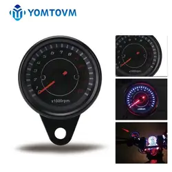 Motorcycle Tachometer Meter LED Backlight Tachometer Gauge 13000RPM Rev Counter for Harley DC 12V