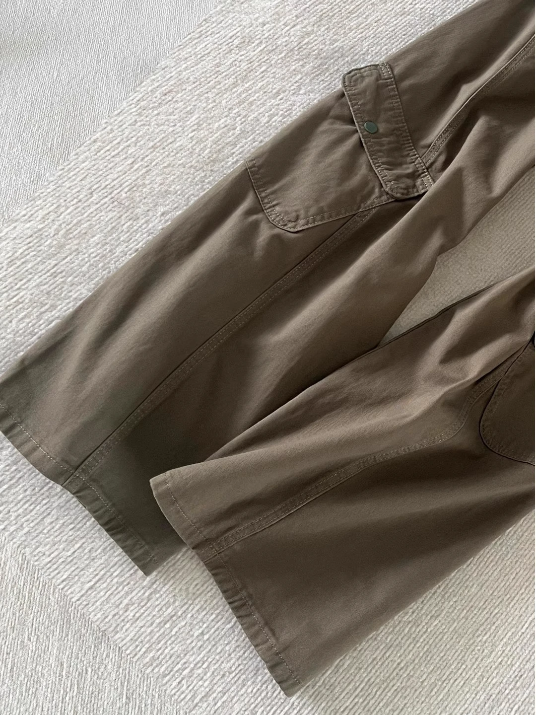 

Ce Brown Multi-ket Workwear Denim Pants High Waist Knife-ape Wide Leg Pants Butt-Lifting Straight Leg Pants ex