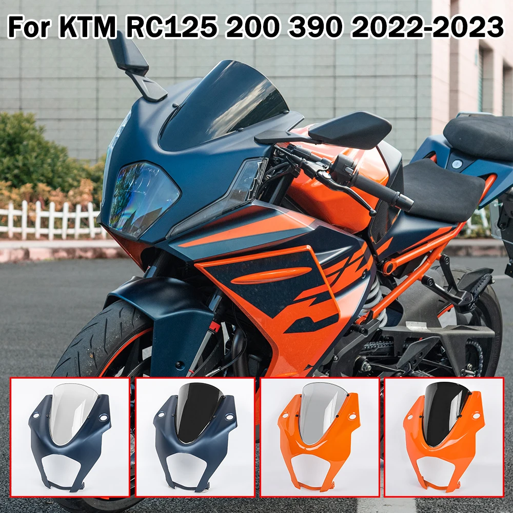 

RC390 RC125 RC200 Front Headlight Fairing For KTM RC 390 200 125 2022-2023 Motorcycle Windscreen Windshield Cowl Wind Deflector