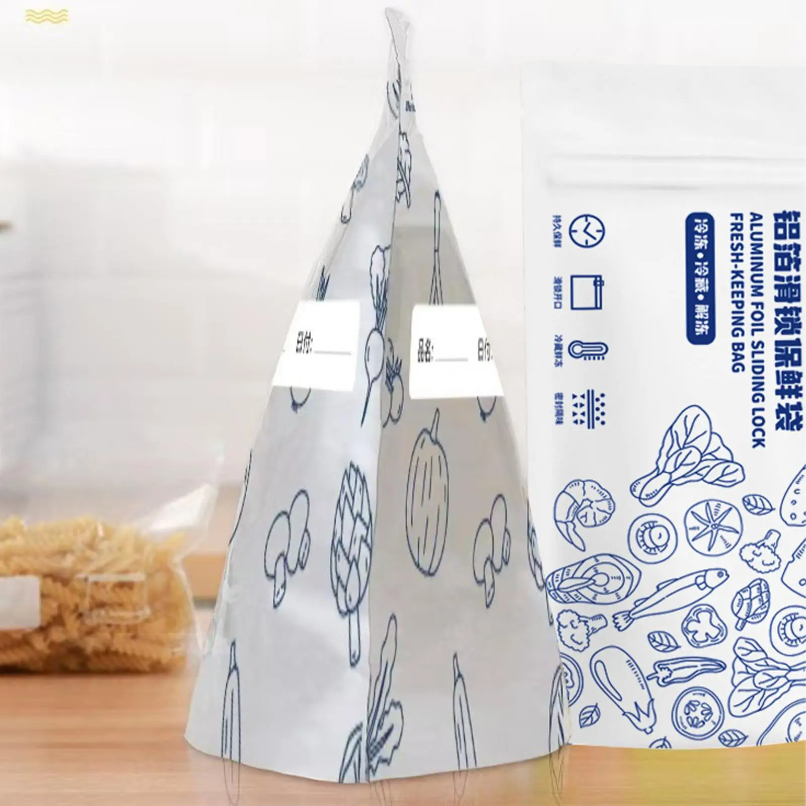 

Сумки для хранения из алюминиевой фольги, 30 шт., с застежкой-молнией, пакеты для морозильной камеры из алюминиевой фольги для овощей, фруктов, морепродуктов, микроволновой печи, еды