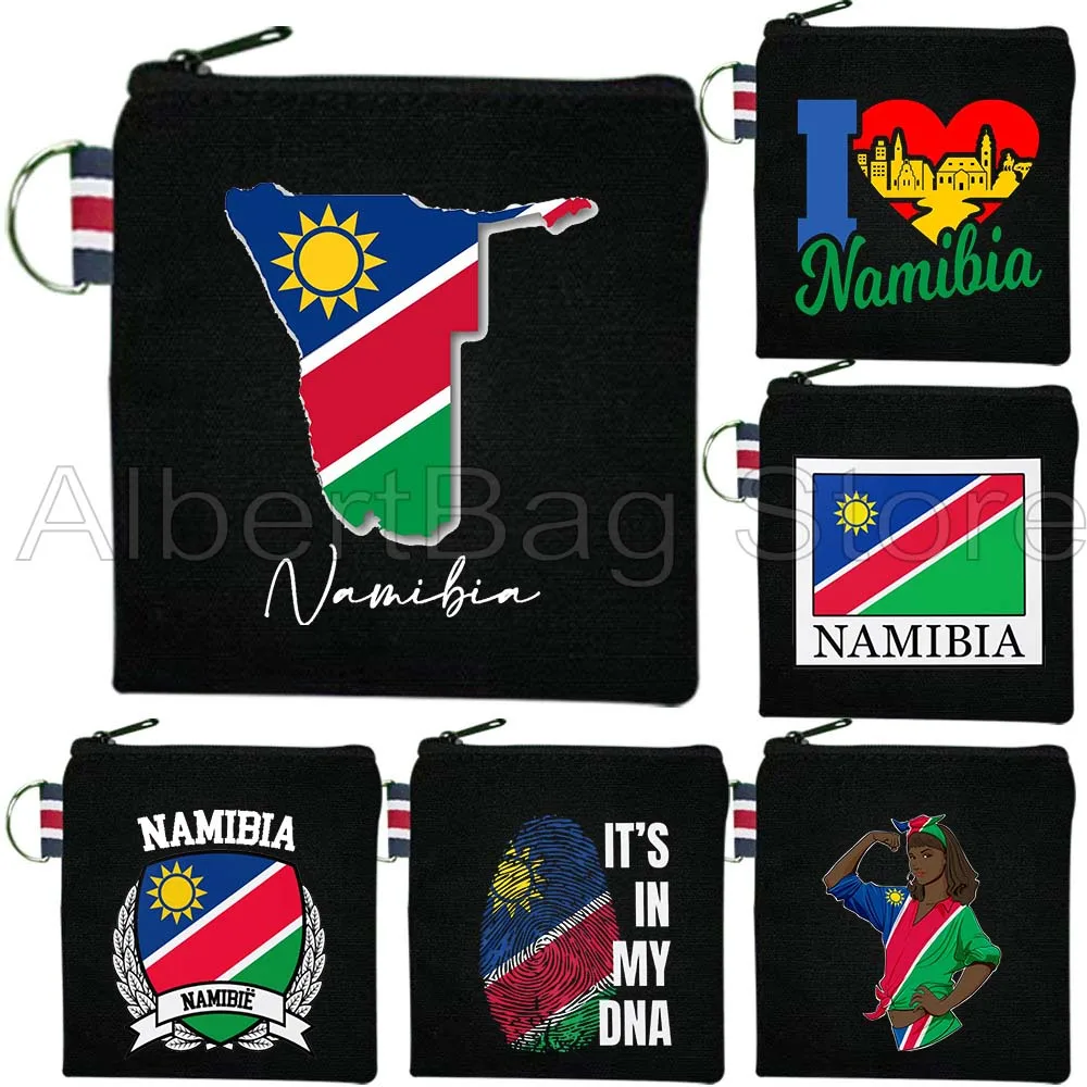 

Namibia Country Map Flag Namibian Girl Africa Cute Gifts Canvas Coin Purse Bag Key Lipstick Travel Storage Card Bag Wallet Pouch
