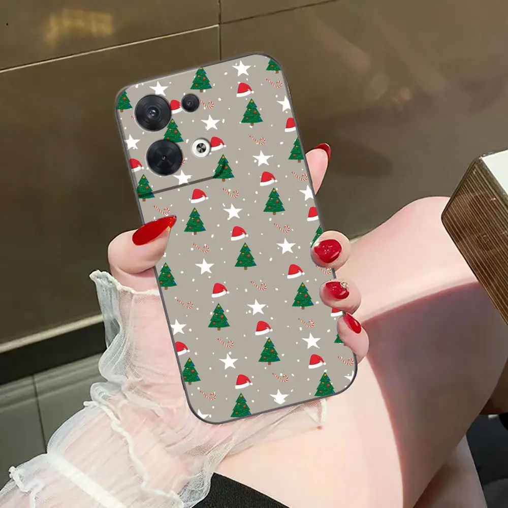 Merry Christmas, Santa Hat Cover Phone Case For OPPO RENO 11 11F 10 8T 8 7Z 7 6Z 6 5 5F 4 4F LITE PRO TPU Case Funda Coque Shell