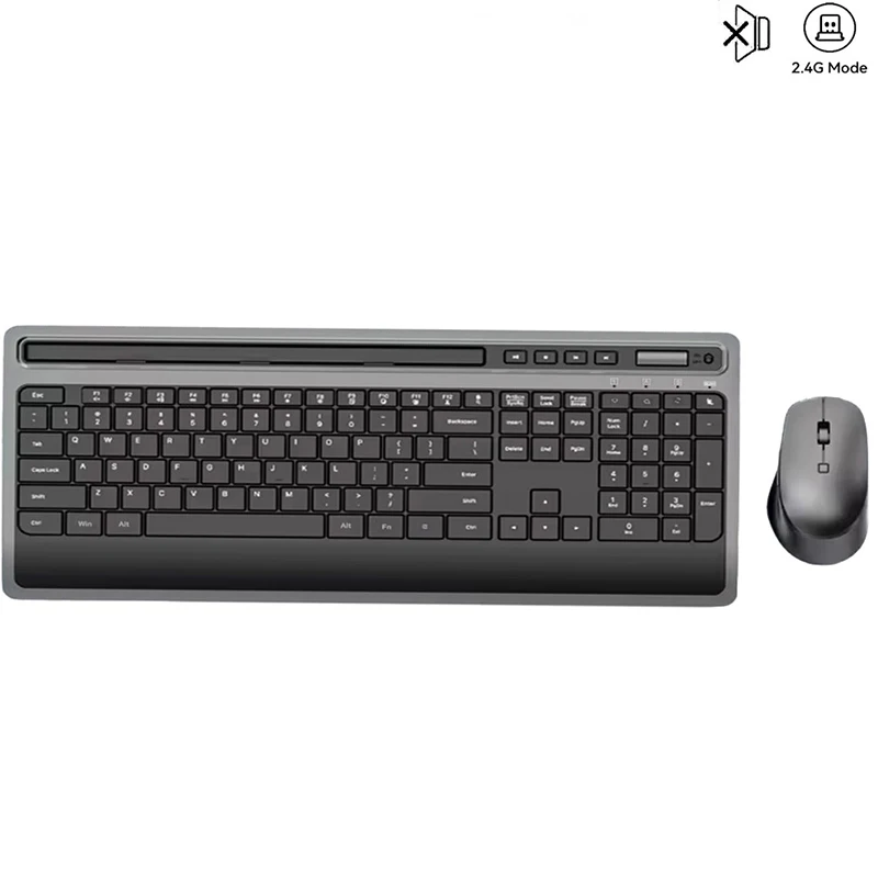 Ergonomic 2.4G Wireless Silent Keyboard Mouse Combo With Phone Stand and Volume Control and Wrist Rest  For Desktop/Laptop