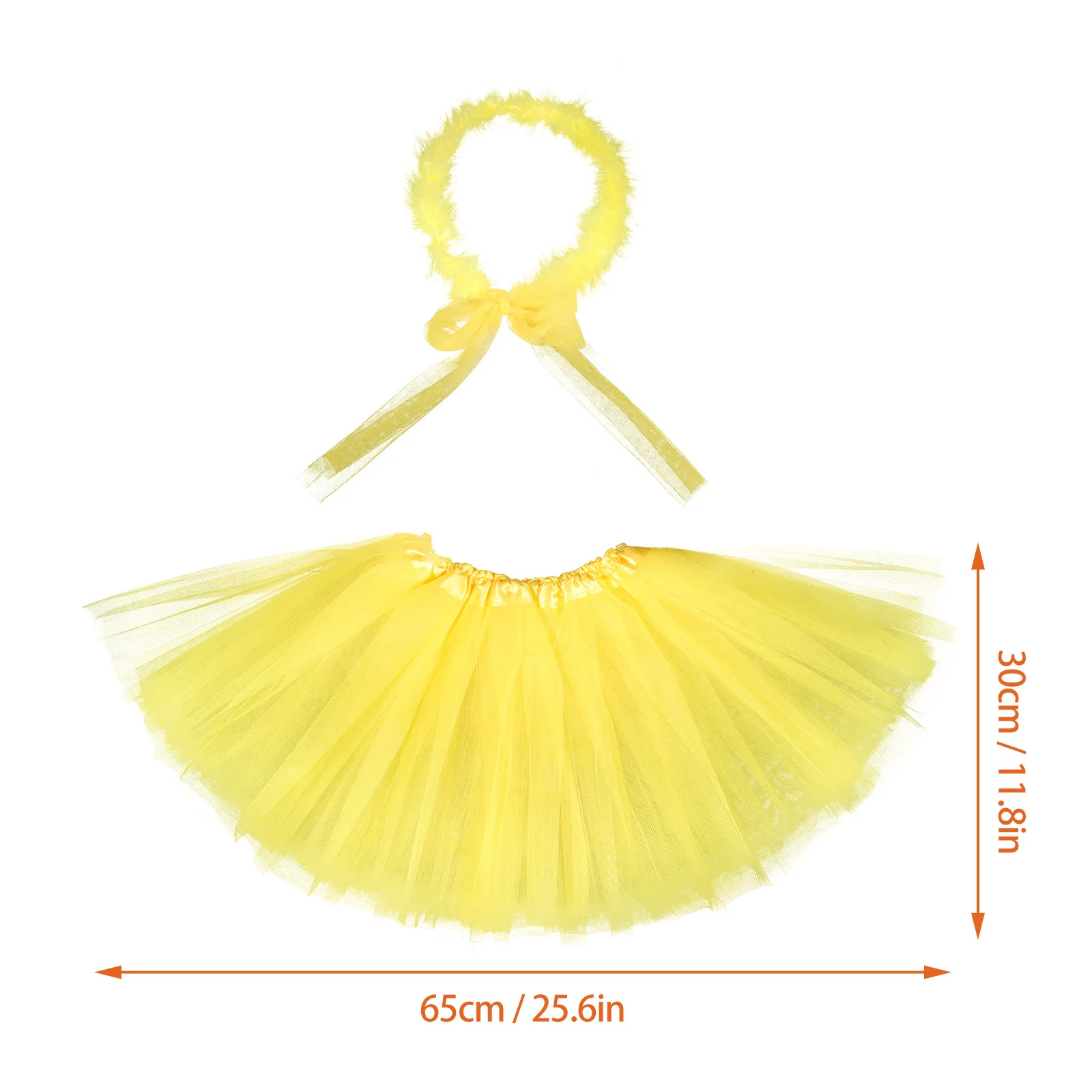 1Set Child Halloween Costume Gauze Skirt Headband Premium Material Kids Cosplay Clothing Comfortable Party Performance Outfit