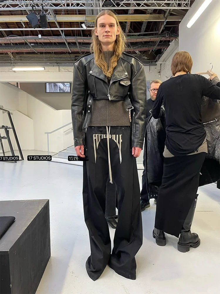 

Мужские повседневные брюки свободного кроя с широкими штанинами, вышивкой в стиле рабочей одежды, низкой посадкой, молодежные, модные, весна-лето-осень