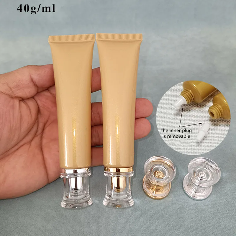 10-100pcs Empty 40ml Soft Tube Pearl Gold Bottle Squeeze Hose for Foundation Lotion Eye Cream BB Cream Serum Cosmetic Container