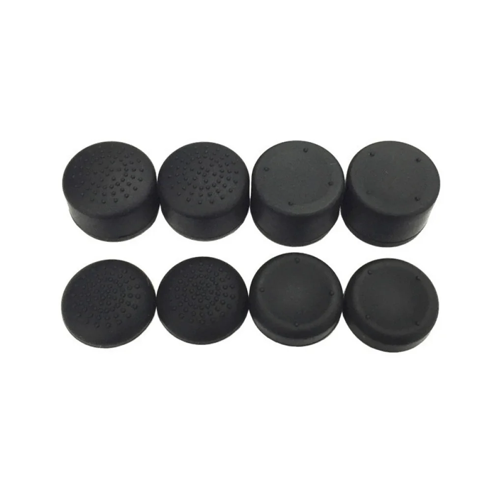 8 Uds. Tapas de agarre de pulgar de Joystick de silicona para Nintendo Switch controlador Joy-Con piezas de mando de repuesto sólidas negras de alta calidad