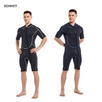 Mens 3mm Shorty Long Sleeve Wetsuit Womens Full Body Diving Suit Front Zip Diver for Diving Snorkeling Surfing Swimming