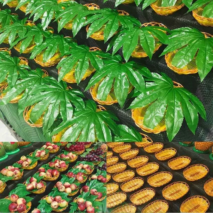 

Chinese Style Bamboo Woven Fruit Basket with Tray Display Stand Grape Shop Universal Arrangement Vine Woven Fruit Plate