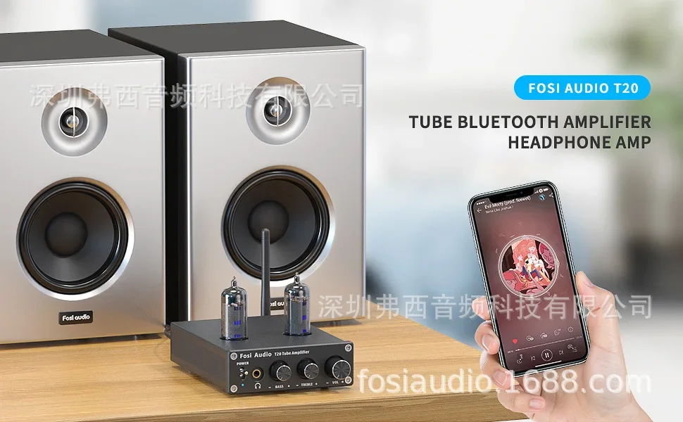 T20 Power Amplifier Bluetooth Tube Amplifier Stereo Amplifier Audio 50W Power
