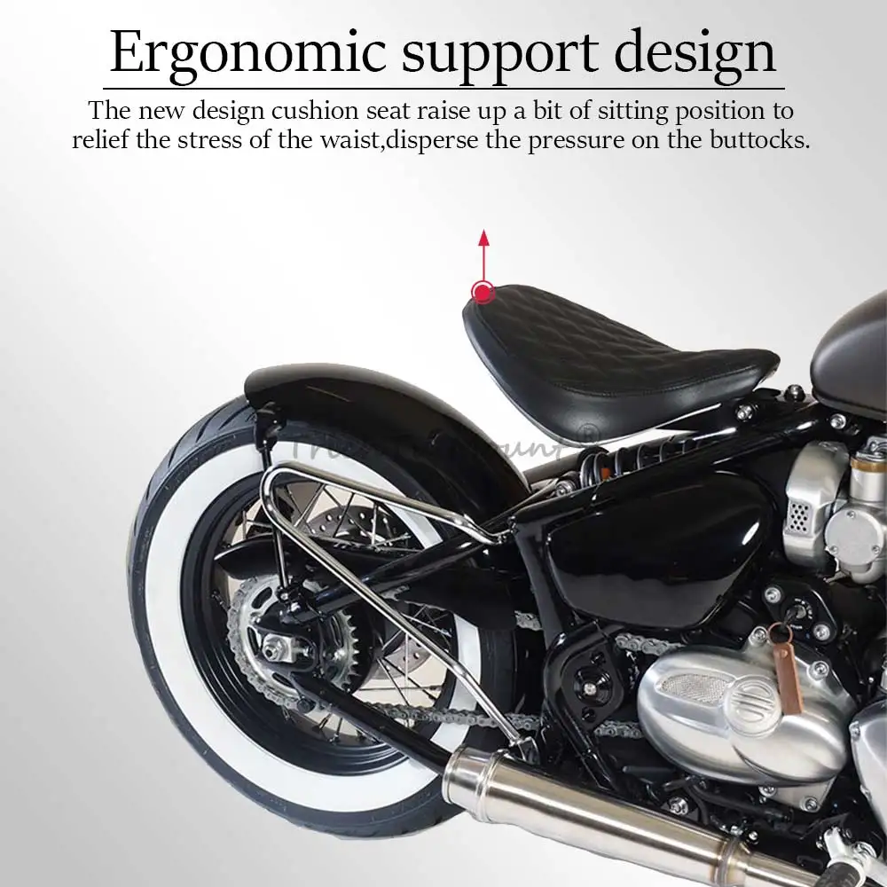 

High Quality Motorcycle Front Seat Pad Cover For Triumph Bonneville Bobber 2017-2025 Black Models 2018-2020 Black Red Classic