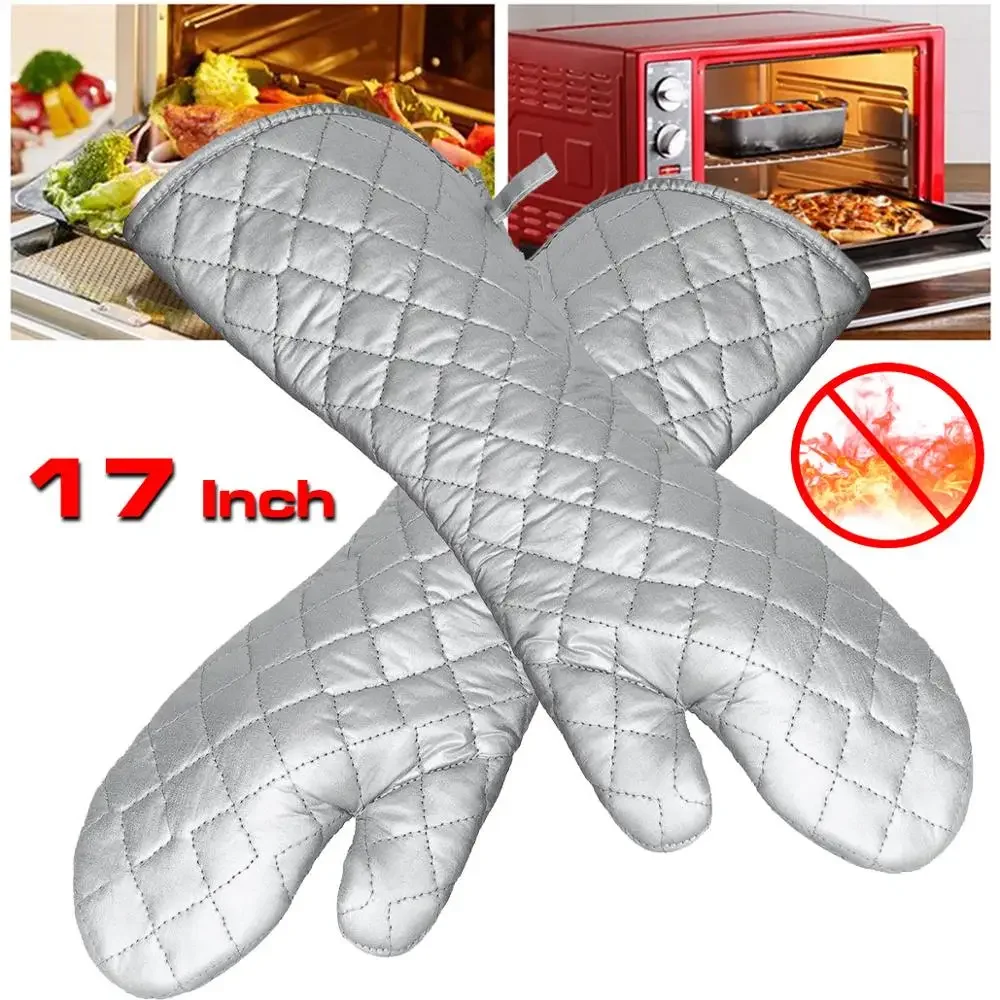 

Heat Proof Resistant Oven BBQ Gloves Kitchen Cooking Long Silicone Up to 280 ℃