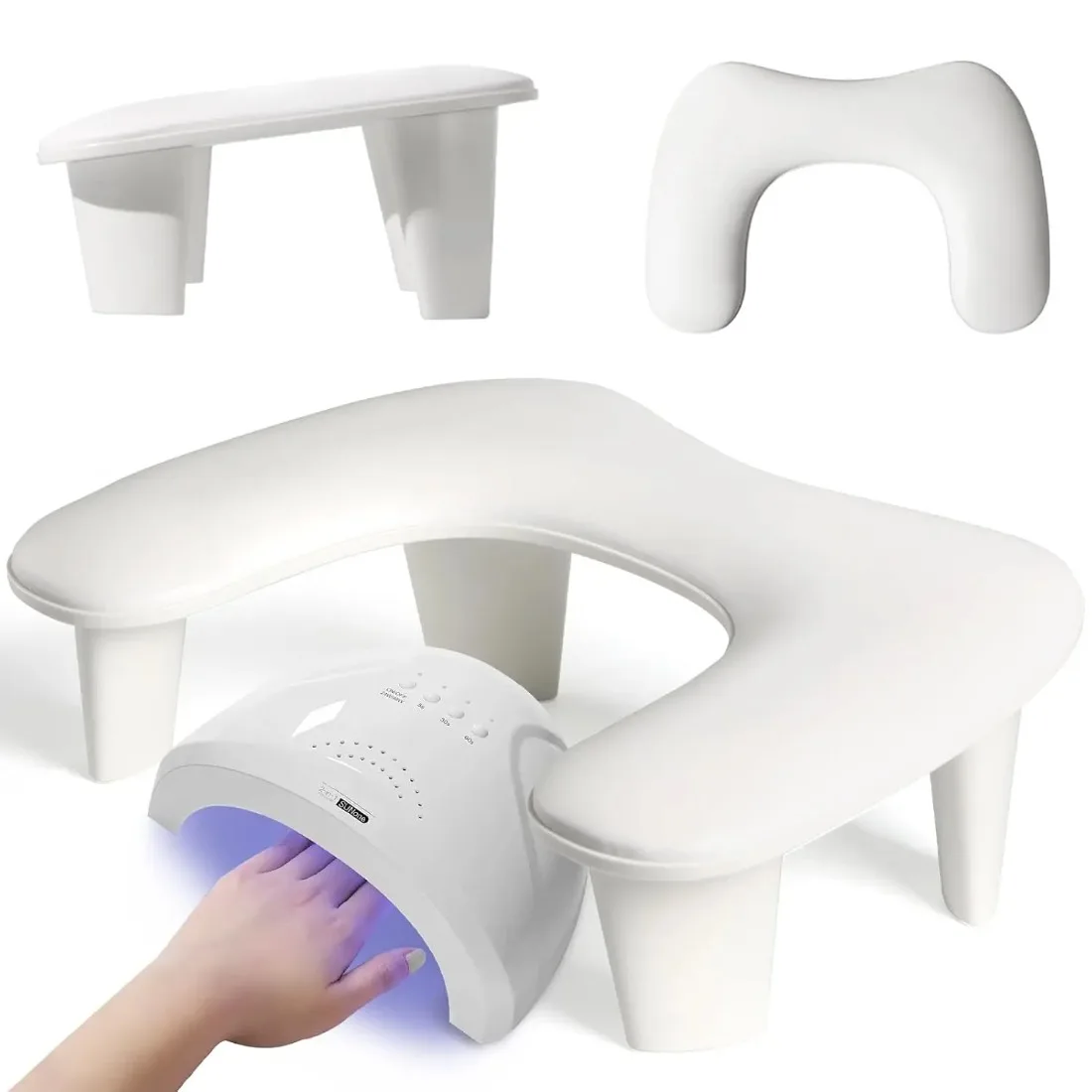 Repose-main réglable pour Nail Art – Oreiller de manucure portable avec base inclinable et coussin amovible