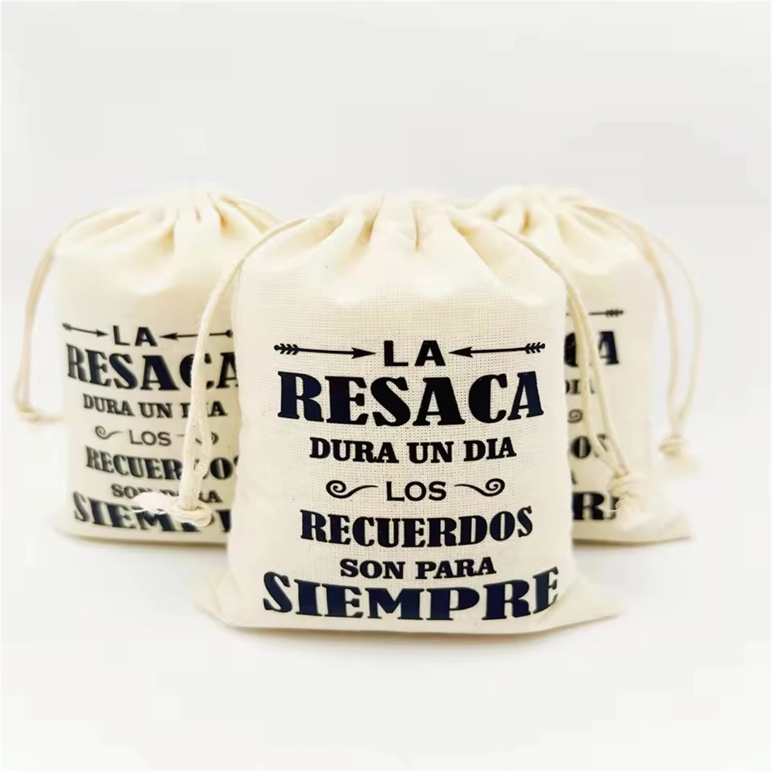 Bolsa de regalo de boda de algodón personalizada española, Kit de recuperación de una sola torta, limitada a un día, 20/30/50 Uds.