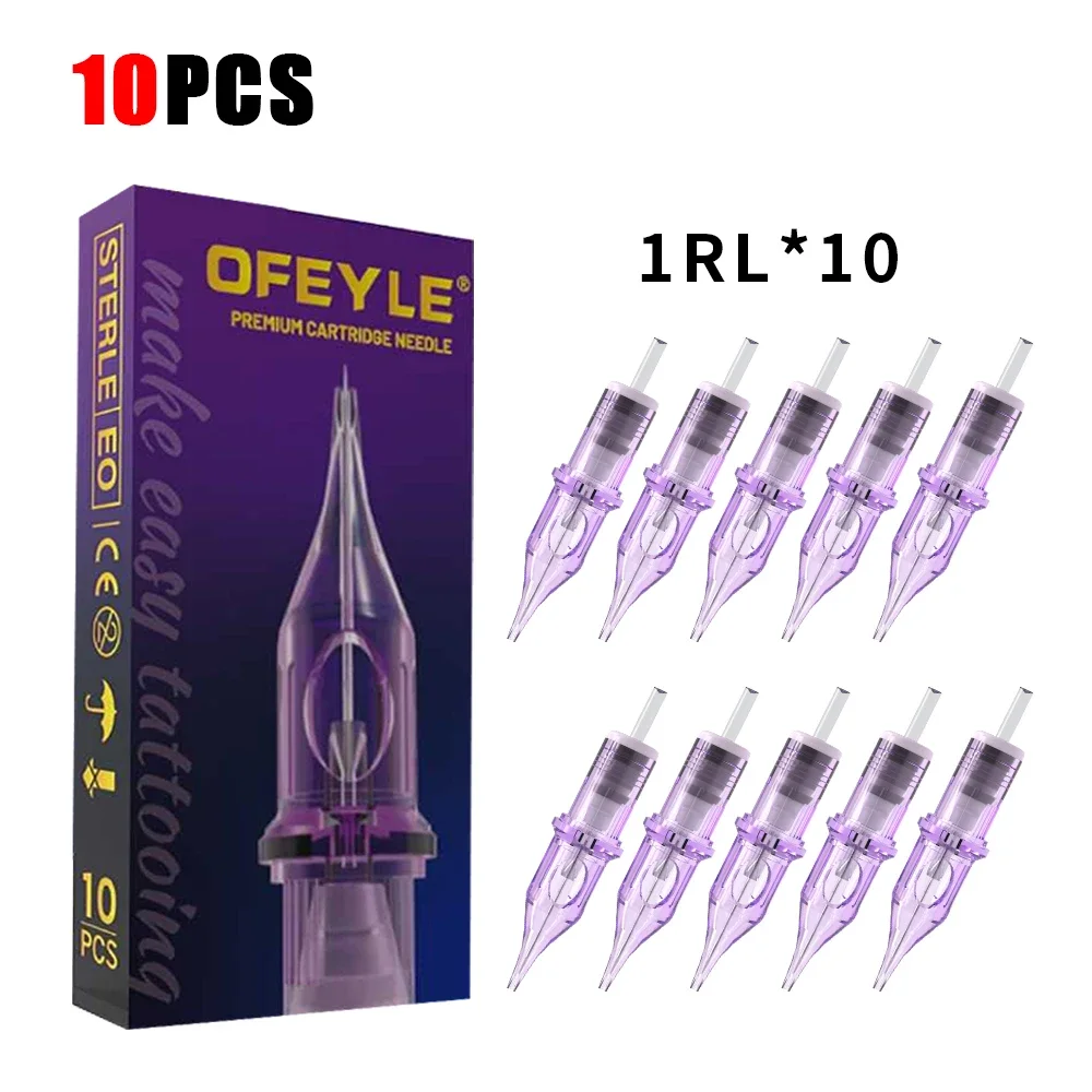 

10 шт., иглы для тату-картриджей, одноразовые иглы Rl Rs Rm M1, серия для тату-машины для подводки бровей, подводки для глаз, перманентный макияж