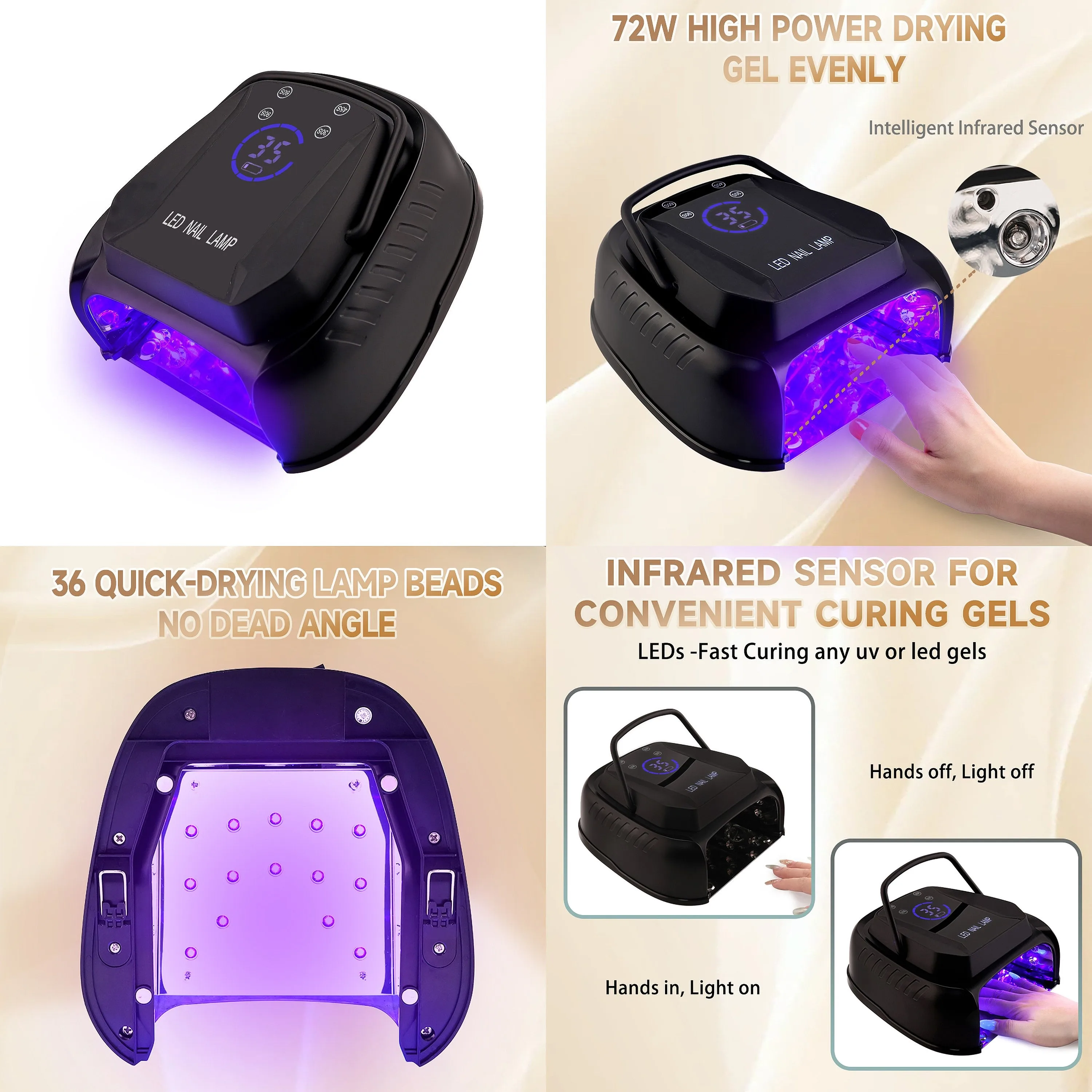 2026  Full Metal Construction Nail Lamp Light LED UV Machine LOGO Custom Rechargeable Portable for Fast Cure