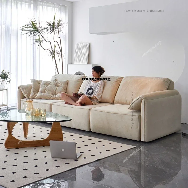 Best saller Elephant ear electric fabric sofa living room cream wind small apartment telescopic folding function sofa bed