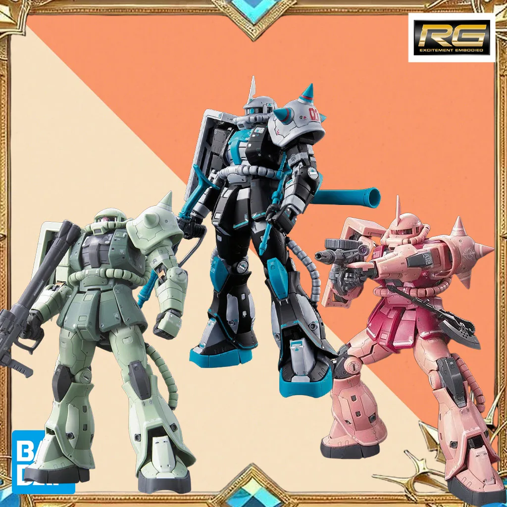 Oryginalne pudełko Bandai RG 1/144 Gundam MS-06S ZAKU2 HATSUNE MIKU Ver, figurki anime, złożony model, figurka kolekcjonerska, zabawki.