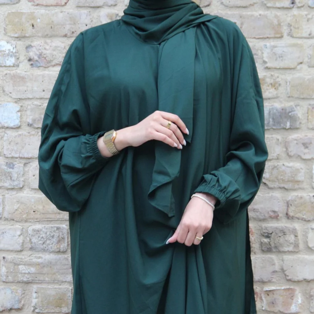 Abaya con diseño de volantes de Dubái de Oriente Medio personalizado, ropa lslérica de diamantes de imitación, Sudadera con capucha turca, hijab