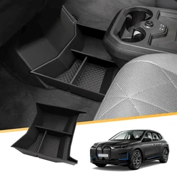 LFOTPP BMW iX I20 xDrive40 xDrive50 M60 2022 2023 2024 2025 için Araba Merkezi Saklama Kutusu Kaymaz Kauçuk Kolçak Saklama Kutusu Otomatik BMW iX Aksesuarları