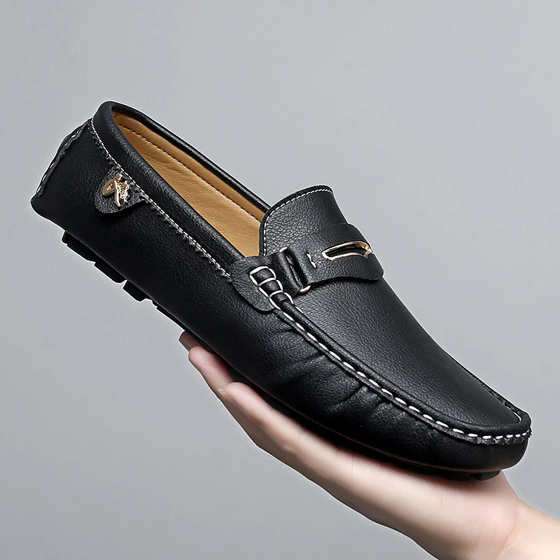 Classic Men's Solid Color Comfortable Casual Loafers Daily Office Party Gathering Shoe Outdoor Soft-Soled Anti-Slip Walking Shoe