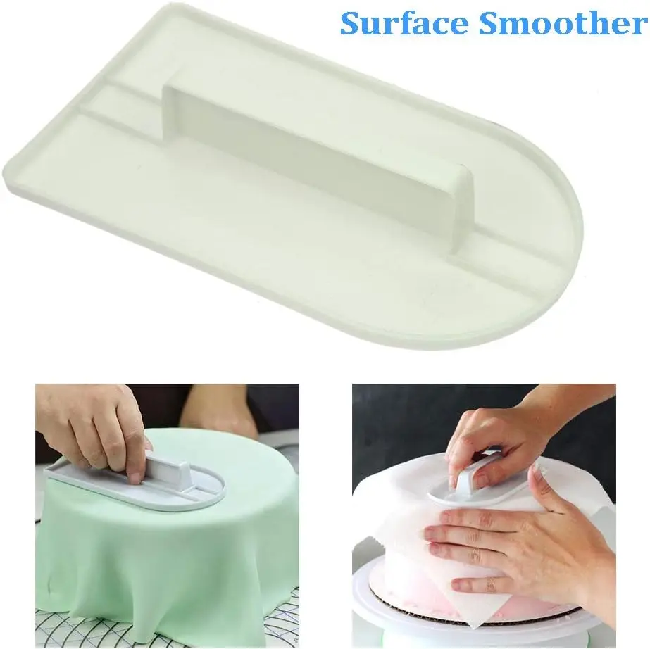 DIY Fondant Cake Corner Flattener Right Angle Rounded Corner Wide Angle with Handle Plastic Scraper Cream Flattener Cake Decor