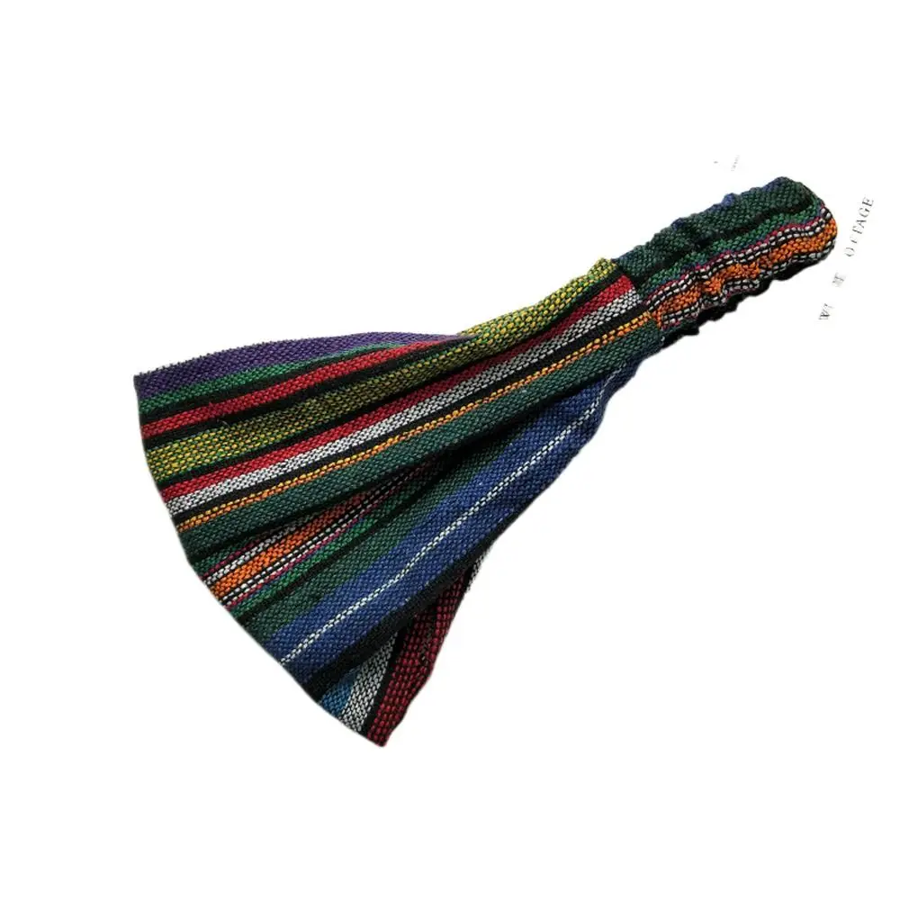 

Elegant Vintage Wash Face Wide Side Ethnic Style Non Slip Women Hairbands Stripe Headband Korean Head Wrap