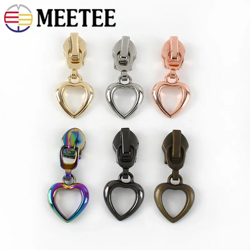 20pcs Meetee 5# Zipper Sliders for Nylon Zippers Jacket Clothes Zip Repair Kit Zips Head Puller DIY Bag Sewing Accessories