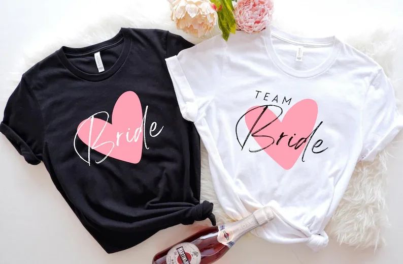 

Team Bride Shirts Bride Squad Bachelorette Party T-shirts Bridal Squad Short Sleeve Top Tees 100%Cotton Harajuku Streetwear goth