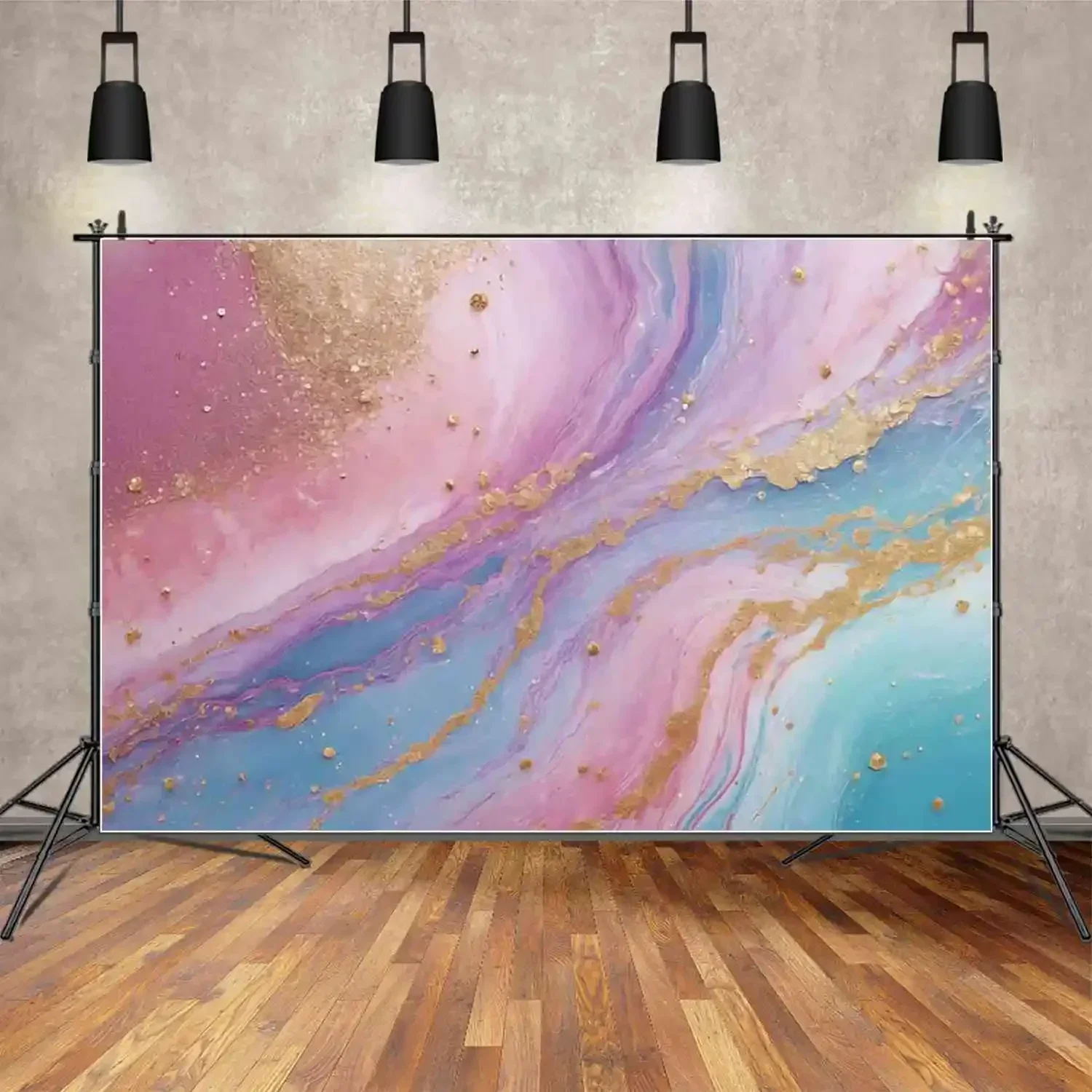 Bulan QG marmer abstrak seni latar belakang fotografi cairan biru Wallpaper pergerakan Photozone latar belakang Studio bayi Photobooth alat peraga