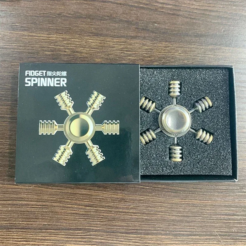 Mão de cobre fidget spinner bronze metal edc rolamento dedo brinquedos giroscópio para crianças alívio do estresse meninos presente natal